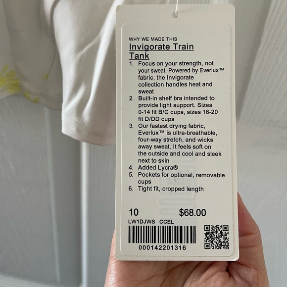 NWT lululemon Invigorate Train Tank - Picture 2 of 2